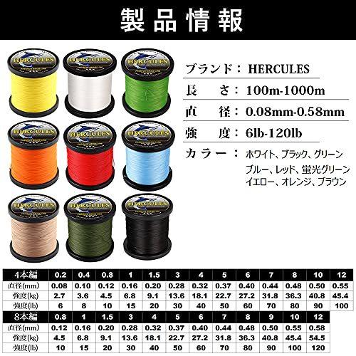 Hercules 釣りライン Peライン 色落ちない 4本編み 0m 7号 31 8kg 70lb 0 44mm ホワイト 釣り糸 高強度 P クーポン対象外