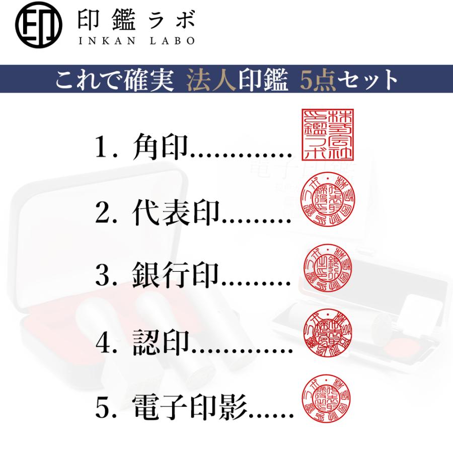 【即日発送】法人設立 チタン印鑑セット 4本セット 定番 3点セット+1点 代表印 銀行印 角印 認印 電子印鑑 送料無料の画像