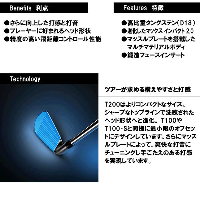 Titleist タイトリスト T200アイアン 5本セット(6〜9番/P) N.S. Titleist タイトリスト T200アイアン 5本セット(6〜9番/P) N.S.
