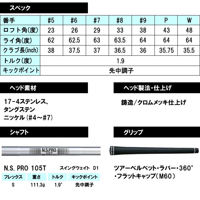 Titleist タイトリスト T300アイアン単品(5番,W(48)) N.S. PRO 105T/S 