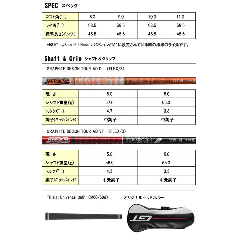 Titleist タイトリスト ドライバー GT2 DR ツアーAD-DI/VF
