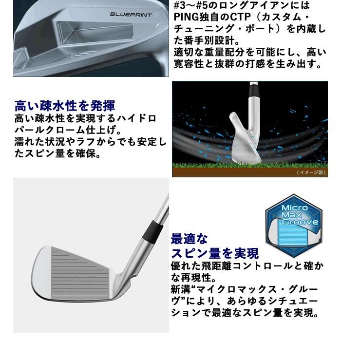 PING ブループリント S ブレード アイアンセット 4本 BLUEPRINT スチールシャフト モーダス ツアー 105 115 120 NSPRO MODUS TOUR 左用あり｜gp-store｜03