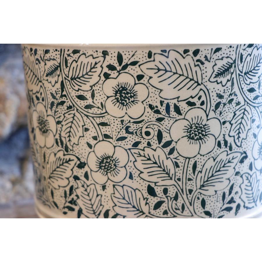 ウイリアムモリス William Morris フローラルシリンダー Mサイズ グリーン 陶器鉢 植木鉢 寄せ植え 鉢植え お洒落 おしゃれ