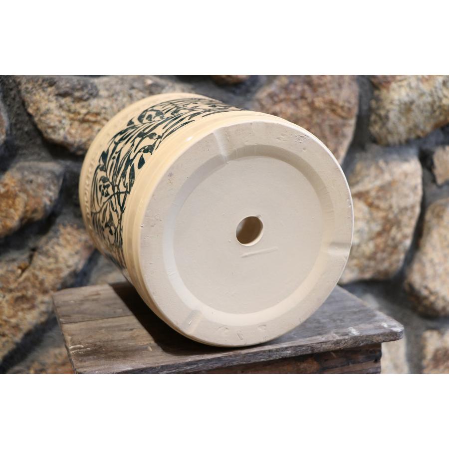 ウィリアムモリス リーフシリンダー24cm 植木鉢 日々草ミキ4号 ウィリアムモリスリーフシリンダー植木鉢セット