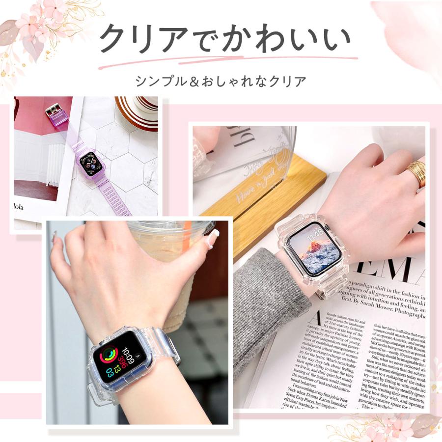 Apple Watch バンド ベルト 女性 透明 クリア アップルウォッチ 38 40 42 44mm｜gp2021｜05