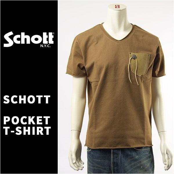 【国内正規品】Schott ショット 半袖 鹿革 ポケットＴシャツ ネイティブ Schott S/S DEERSKIN LEATHER POCKET T-SHIRT NATIVE 3173011-53 【コンチョ】｜gpa