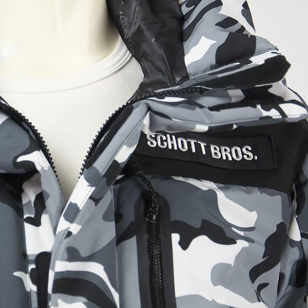 SCHOTT/ダウンパーカー/S/ポリエステル/グレー/カモフラ/3192036