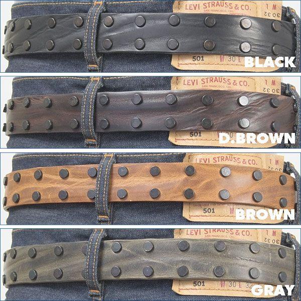 リーバイス・プレミアム・レザーベルト ダブル・フラットスタッズ・レザーベルト ( Levi's Premium Leather Belt 70116049 )｜gpa｜03