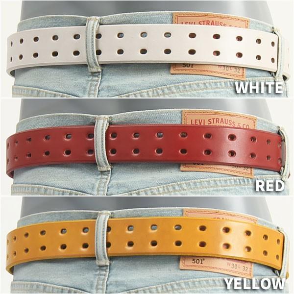 レザーベルト 手染め 植物タンニンなめし革 40mm幅 ダブルピン