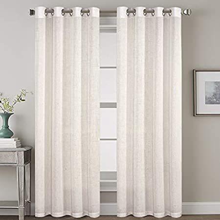 【福袋セール】 特別価格Grommet Privacy Linen Curtains - 2 Pieces - Total Size 104 Inch Wide (52 In好評販売中 レースカーテン