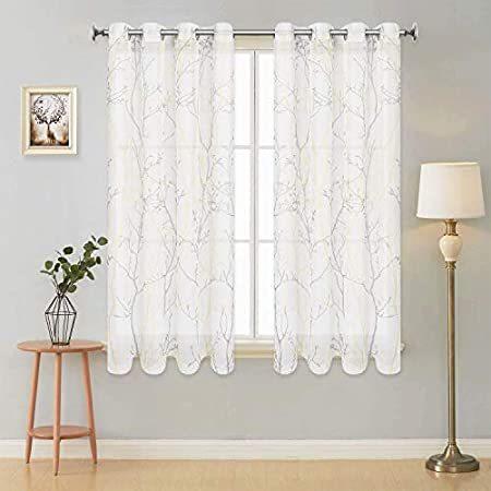 【T-ポイント5倍】 Semi 特別価格Curtains Sheer Gromm好評販売中 Panels Linen Drapes Branches Tree Curtains Window レースカーテン