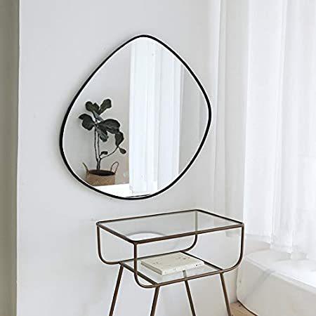 が大特価！ Irregular 特別価格BIKARSOUL Wall Livin好評販売中 for Mirror Wall Framed Black Mat Iron Mirror 卓上ミラー