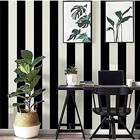 セール 内装 価格 壁紙 Birwallピールとスティックブラックホワイトストライプ壁紙壁紙壁壁画好評