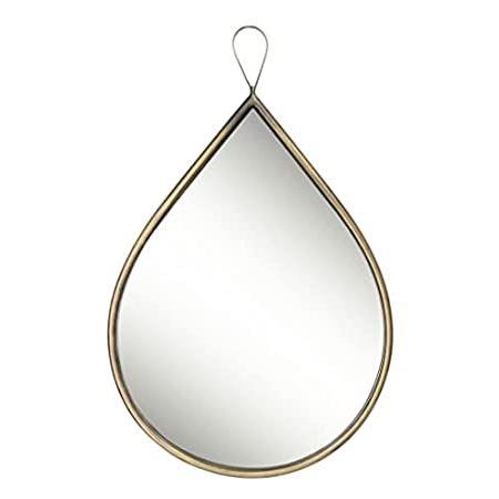 特別価格Brass Teardrop Wall Mirror with Metal Frame for Home Decor, Gold Oval Mirro好評販売中
