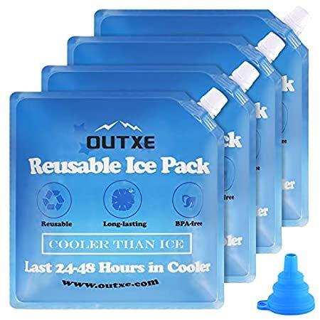 特別価格OUTXE Ice Pack for Cooler 4 -Pack Long Lasting Reusable Cold Freezer Packs  キャンプ アウトドア 販売中