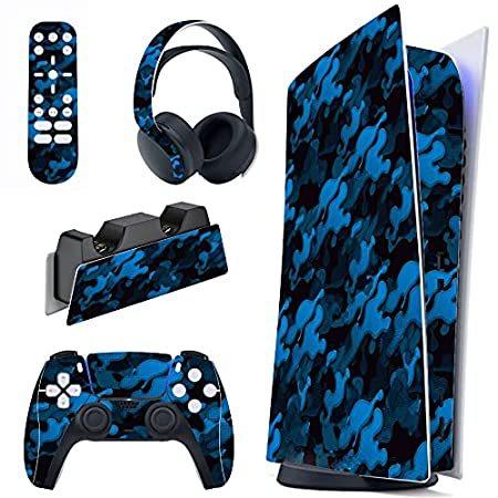 新作モデル 特別価格PlayVital Black Blue Camouflage Full Set Skin Decal for PS5 Console Digital好評販売中 周辺機器 新作モデル 特別価格PlayVital Black Blue Camouflage Full Set Skin Decal for PS5 Console Digital好評販売中 周辺機器