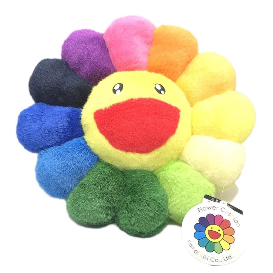 村上隆 kaikai kiki お花 ぬいぐるみ クッション 直径 30cm レインボー 