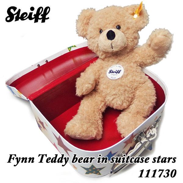 シュタイフ Steiff テディベア フィン スーツケース スターズ 23cm Fynn Teddy bear in suitcase stars 111730 スーツケース付き くま ぬいぐるみ 熨斗不可｜gport｜02