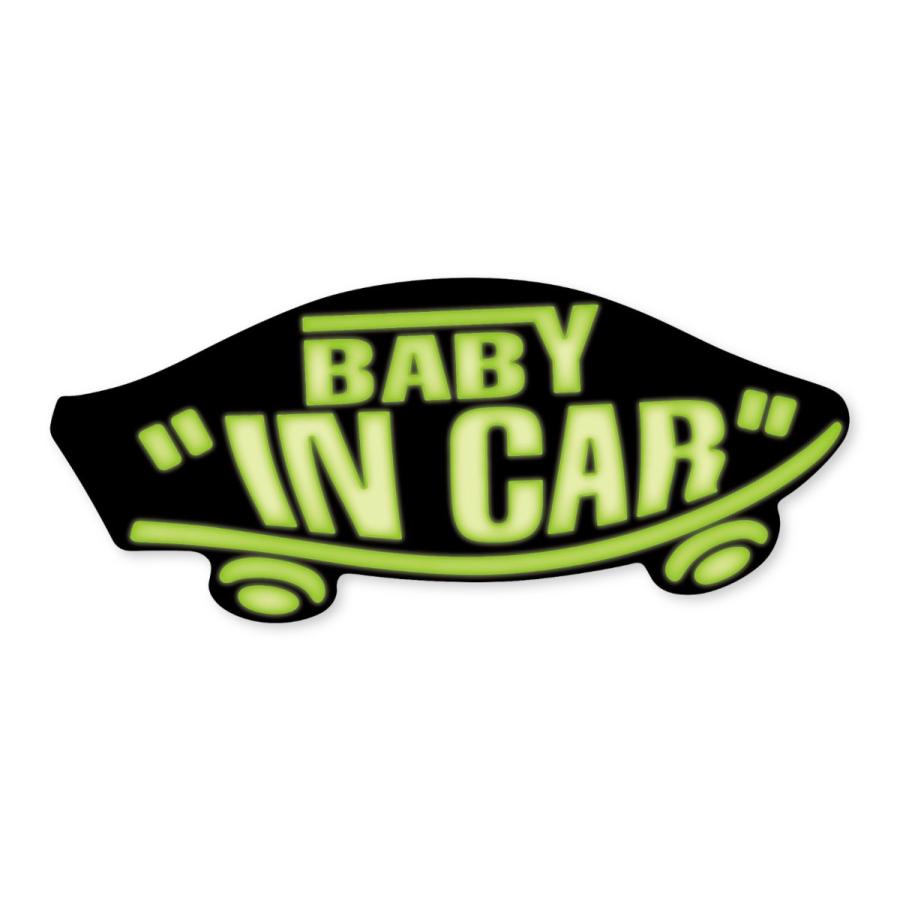 Baby In Car ステッカー 黒 ネオングリーン 赤ちゃんが乗ってます ベビーインカー スケボー 車 シール パロディ Vans風 Bic V Ng 蓄光堂 Yahoo 店 通販 Yahoo ショッピング
