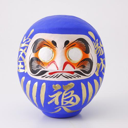 青の福だるま；学業向上・才能向上・立身出世など カラーだるま 青 7号