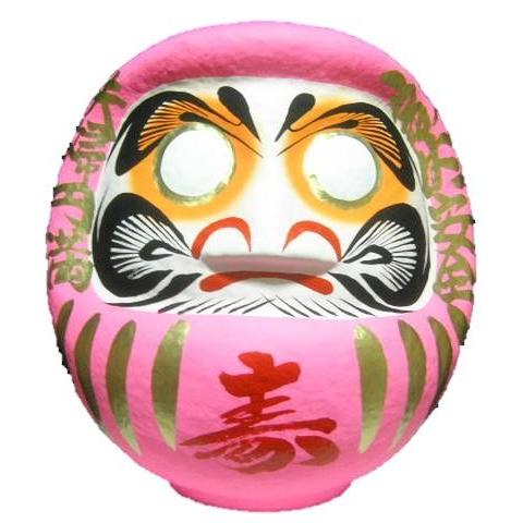 幸せの象徴・祝福の縁起物 寿だるま ピンク 9号サイズ 28cm 婚礼