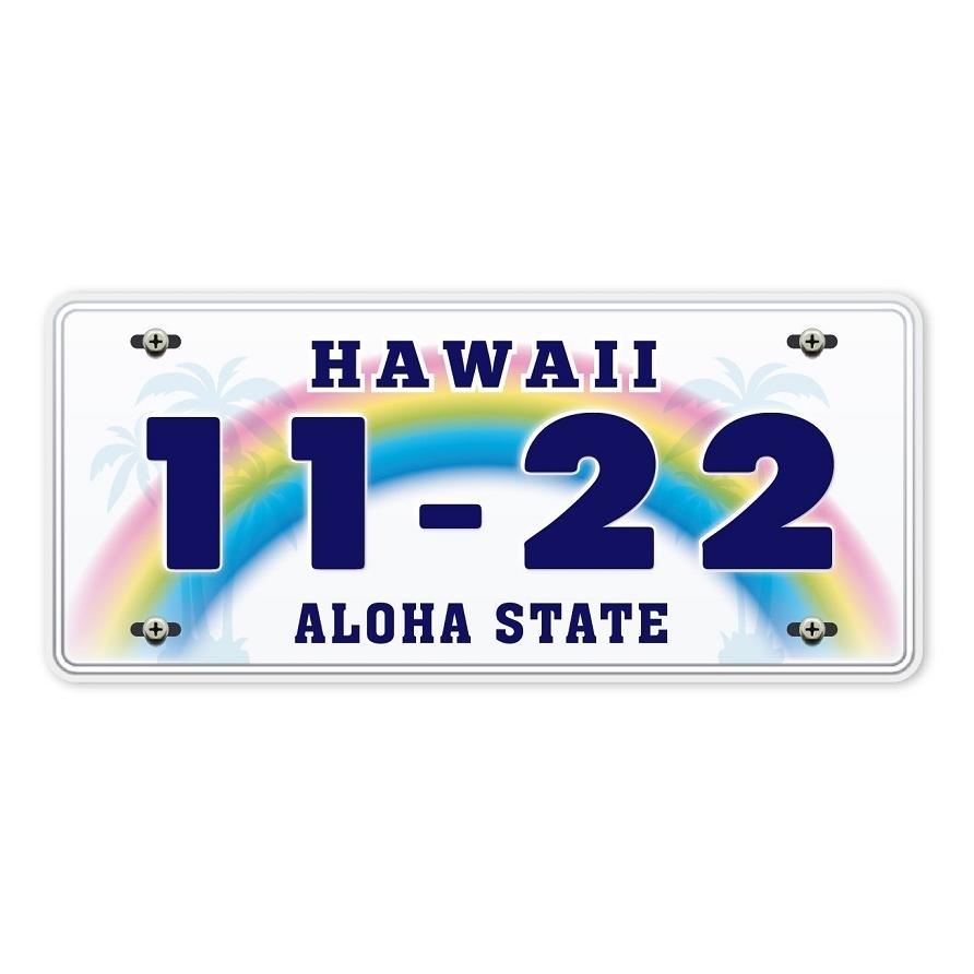 1122 車 ステッカー ハワイ ナンバー プレート調 いい夫婦 人気ナンバープレート 11 22 ハワイアン アロハ 虹 Hls 1122 蓄光堂 Yahoo 店 通販 Yahoo ショッピング