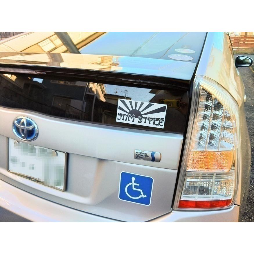 JDM STYLE モノクロver 旭日旗 ステッカー ネオクラ ライジングサン