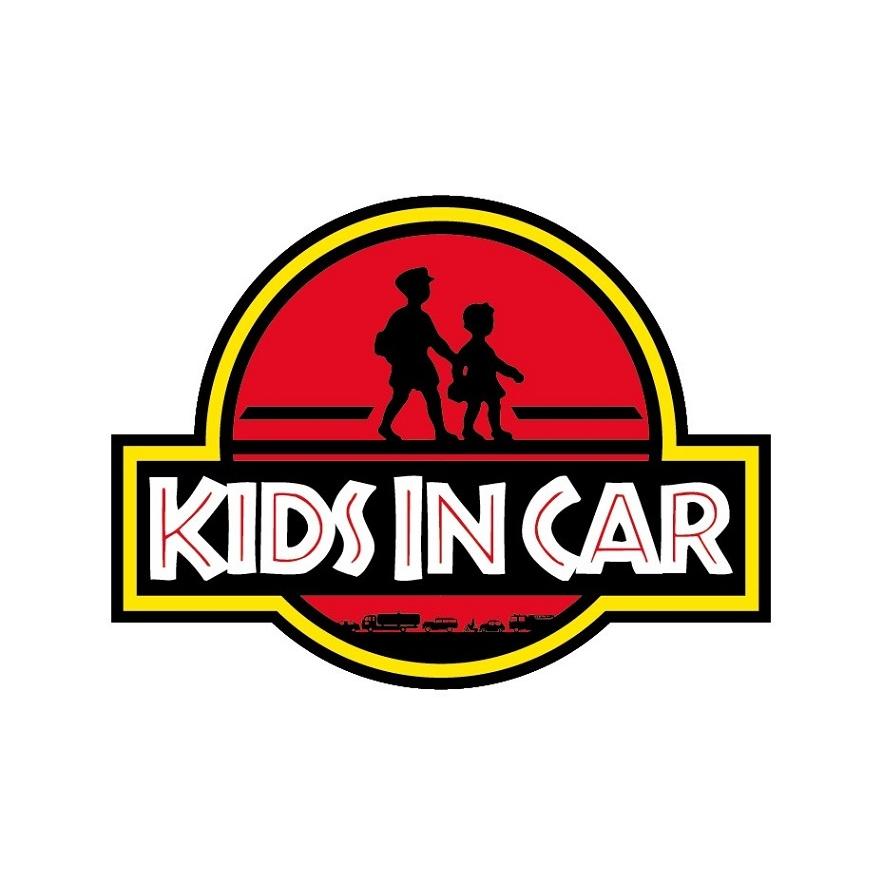 KIDS IN CAR ステッカー ジュラシック・パーク 風 子どもが乗ってます