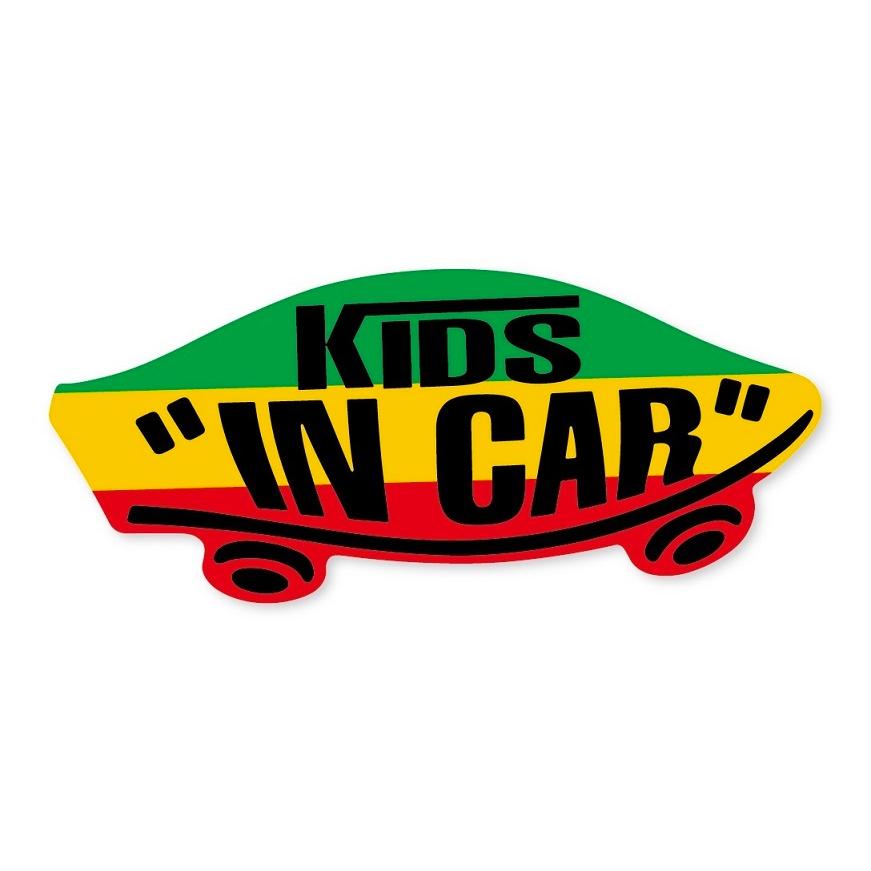 KIDS IN CAR ステッカー ラスタカラー レゲエ エチオピア国旗 ラスタ