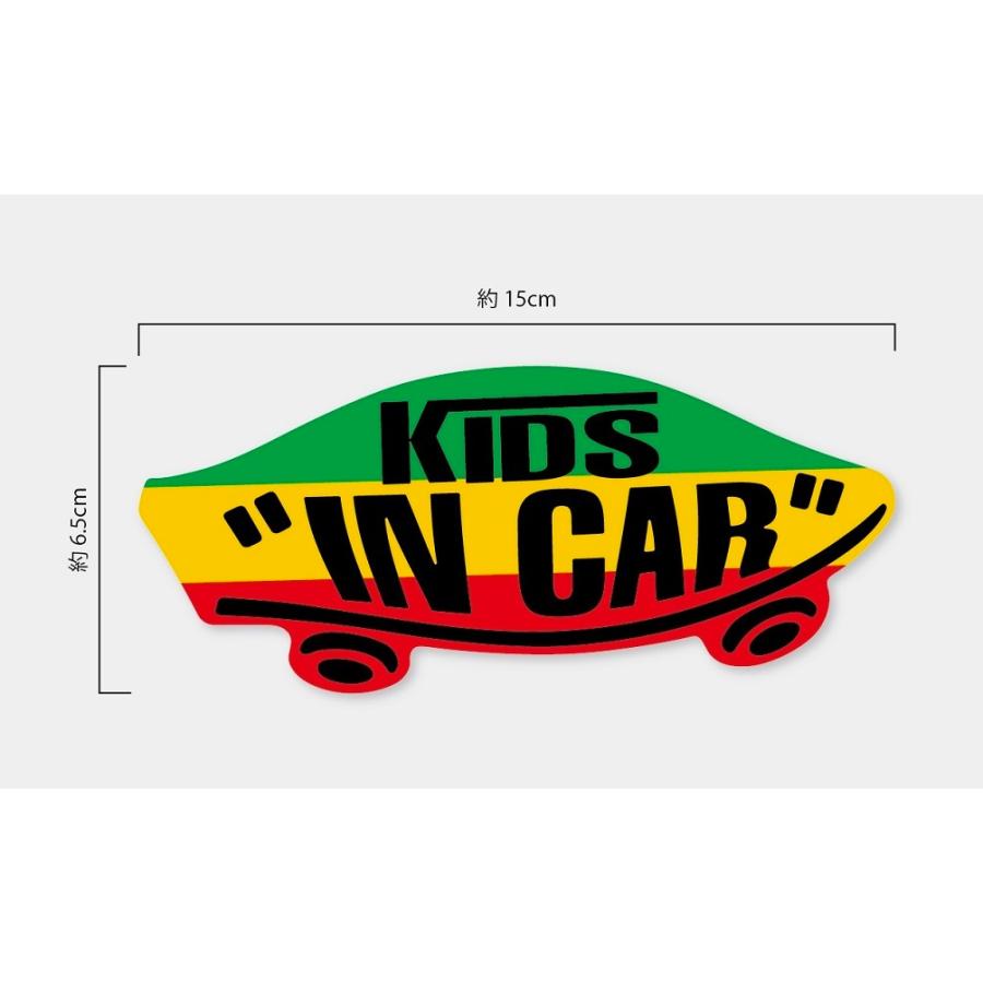 KIDS IN CAR ステッカー ラスタカラー レゲエ エチオピア国旗 ラスタ
