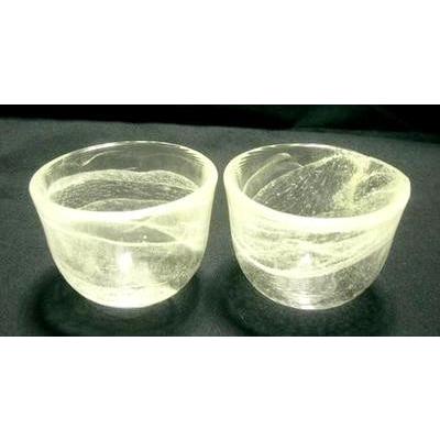 蓄光 夜光 ハンドメイド 蓄光ガラス ぐい呑み クリアタイプ 2個セット