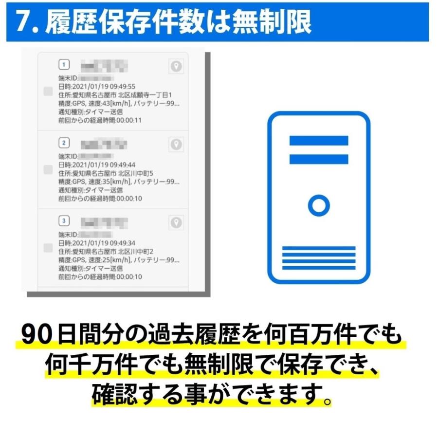 6カ月無制限 GPS 発信機 追跡 車両取付 浮気10秒検索 プロ 探偵用 リアルタイム GPSトラッカー 車両取付 契約不要 【次世代型GPS 10000mAhバッテリー】｜gpstoran｜11