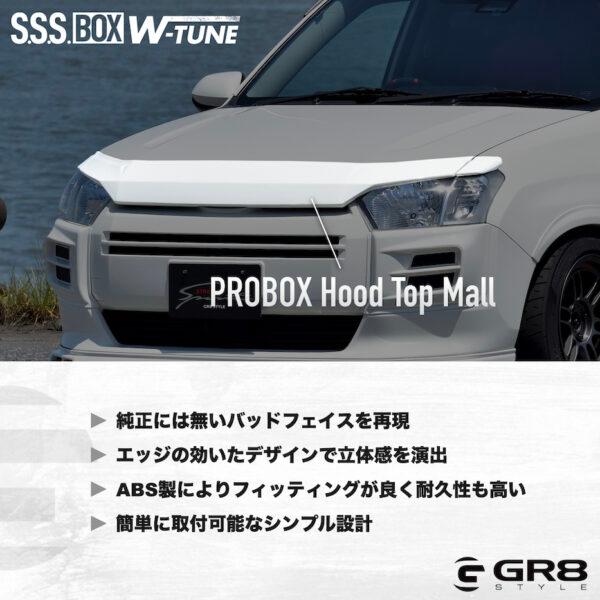 GR8】プロボックス用 フードトップモール エアロ バッドフェイス