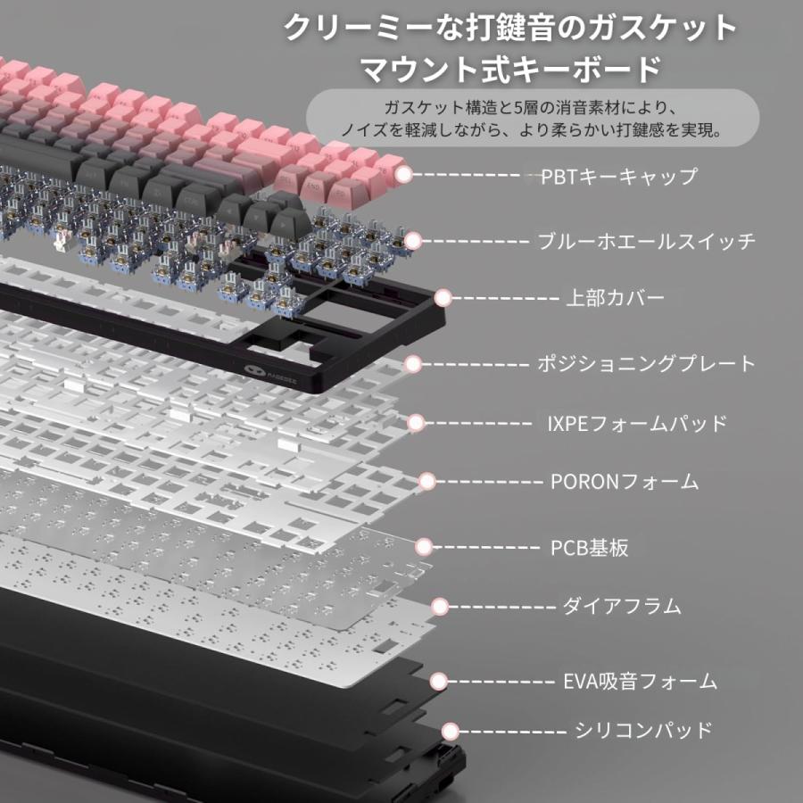 MageGee LIGHT87 ワイヤレス メカニカルキーボード ガスケットマウント