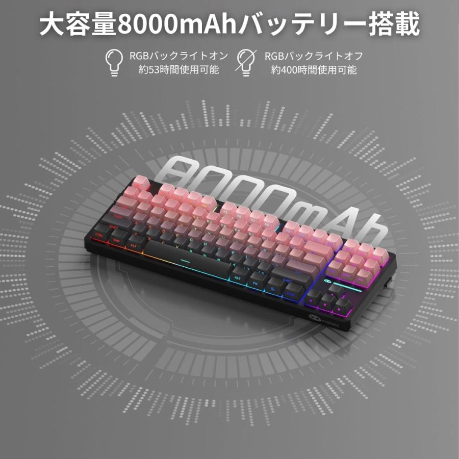 MageGee LIGHT87 ワイヤレス メカニカルキーボード ガスケットマウント