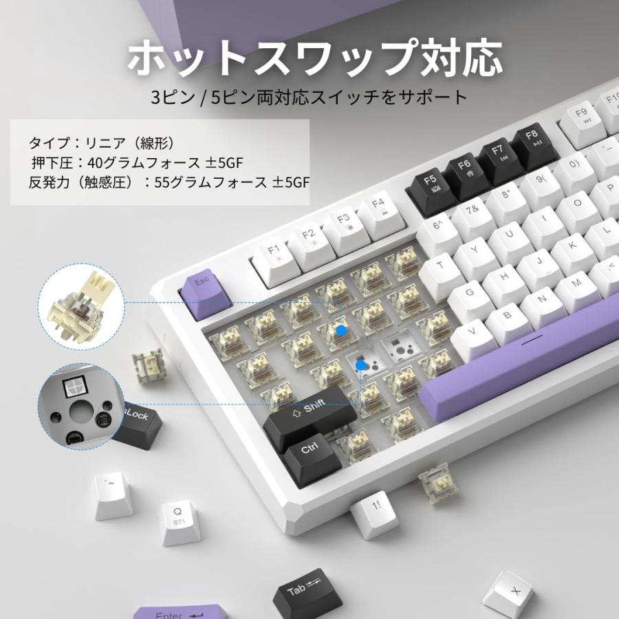 MageGee SKY87 ワイヤレス メカニカルキーボード ガスケットマウント