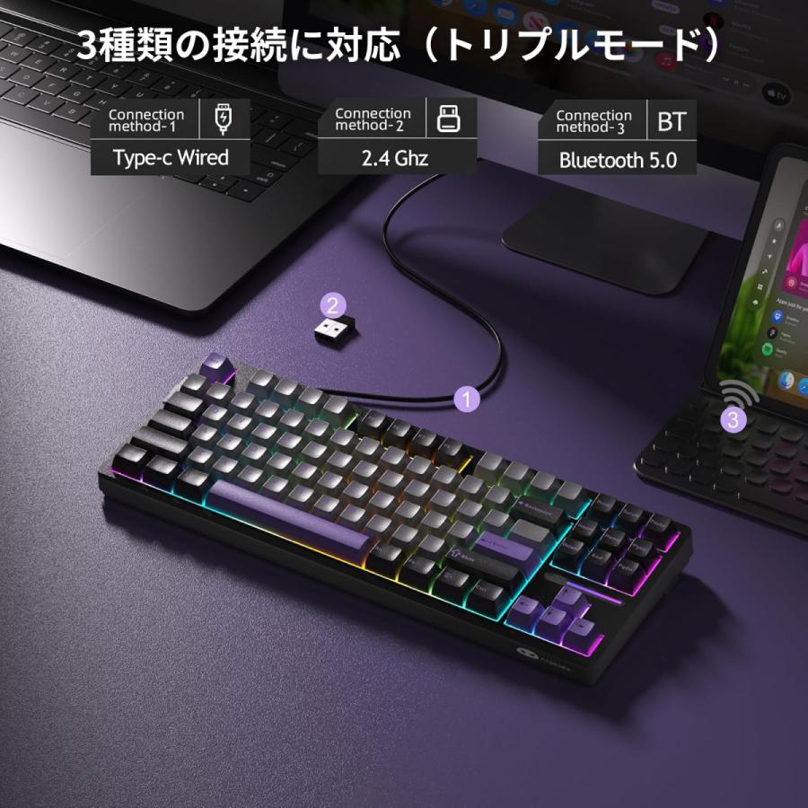 ケプカ 楽天市場】MageGee LIGHT87 ワイヤレス メカニカルキーボード