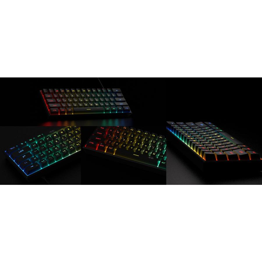 MageGee Mini 60%ゲーミングキーボード RGBバックライト 61キー TS91