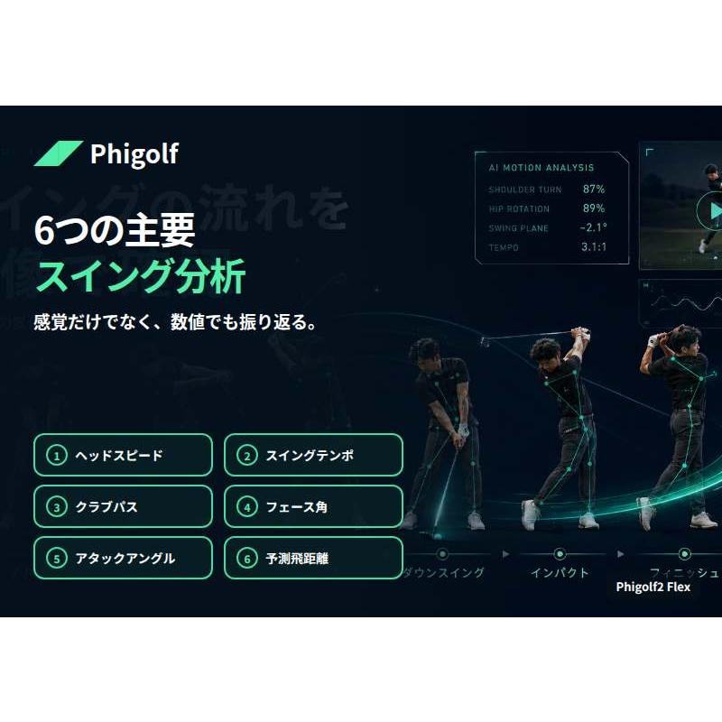 ファイゴルフ Phigolf2 Flex ゴルフシミュレーター AIスイング分析