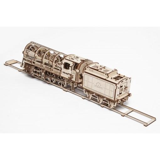 Ugears 460蒸気機関車 70012 Locomotive with tender 知育 ウッド 