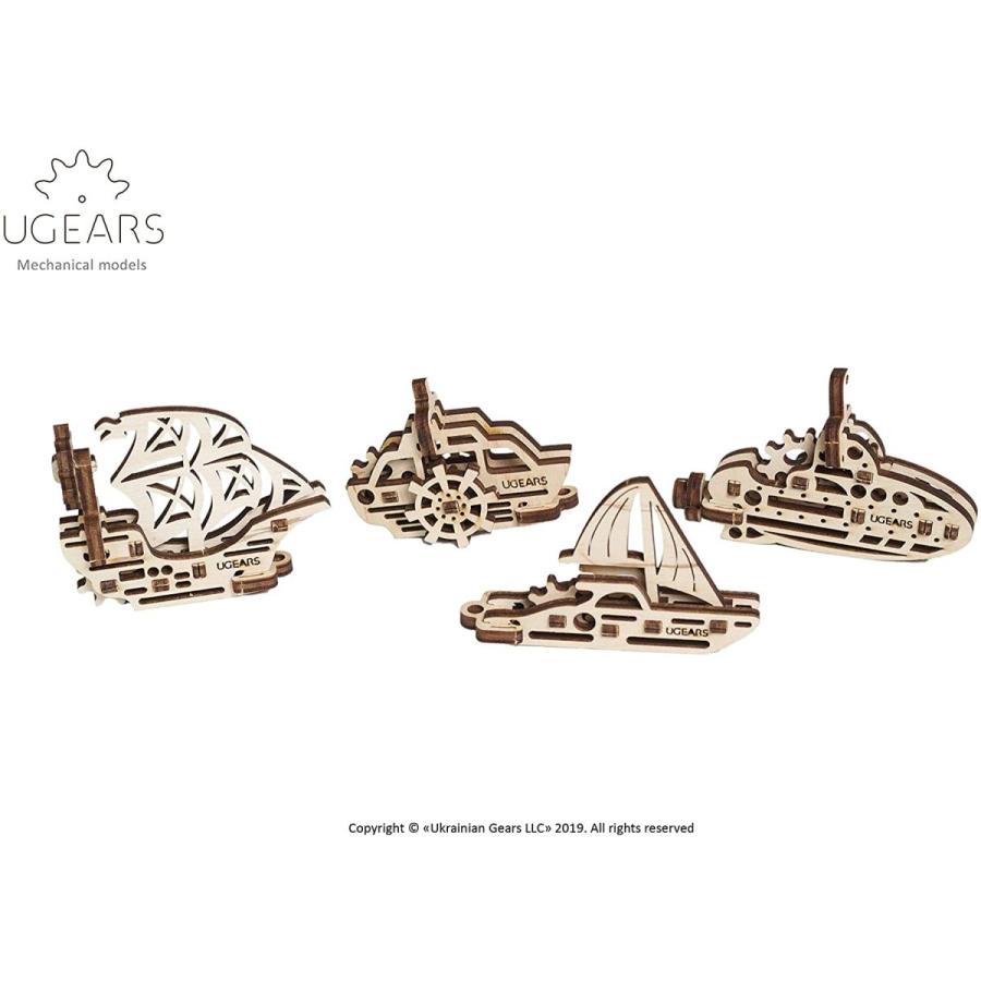 Ugears U Fidget U フィジェット 船 Ships 4種セット 木のおもちゃ 自分 組み立てて動く3d パズル 知育 ウッドパズル 工作キット ロボタイム Ug Fromseed 通販 Yahoo ショッピング