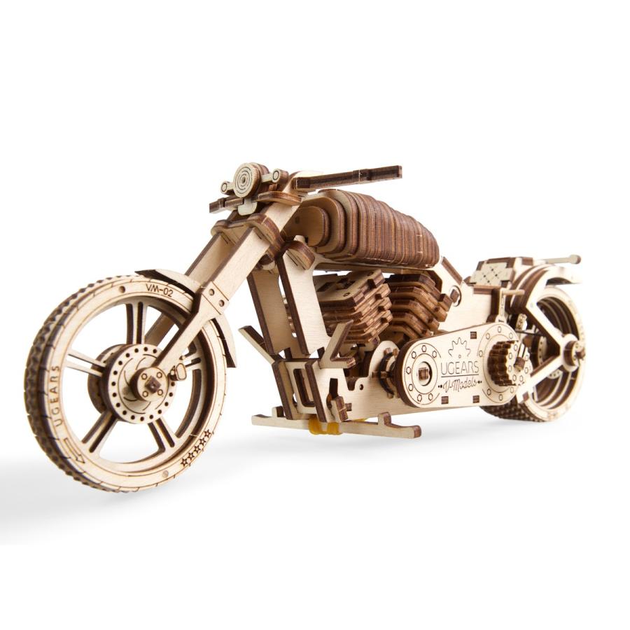木のおもちゃ 3D立体 パズル 知育 ウッドパズル 工作キット 木製 模型 キットUgearsバイク 70051 Bike VM-02 パズル 知育 ウッ 工作キット｜grace-deco｜05