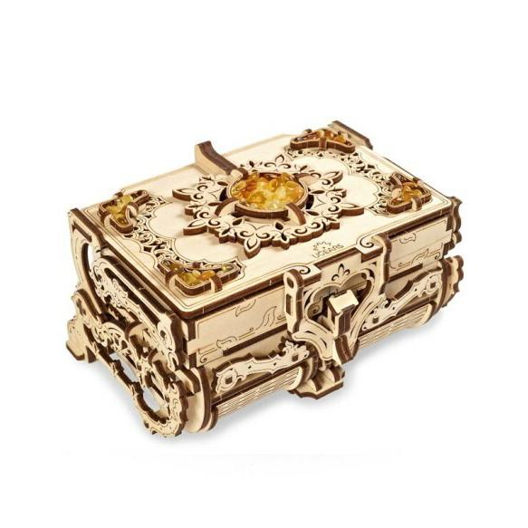Ugears アンバーボックス 70090 Ambor Box 3D木製パズル 木製モデルキット 大人とティーン向け 琥珀色のボックス付き 理想的な誕生日やクリスマスギフト 知育 ウ