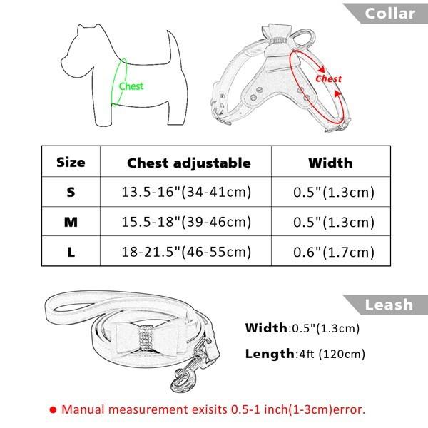 犬 リボンのハーネスとリードのセット 首輪 ハーネス リード リボン
