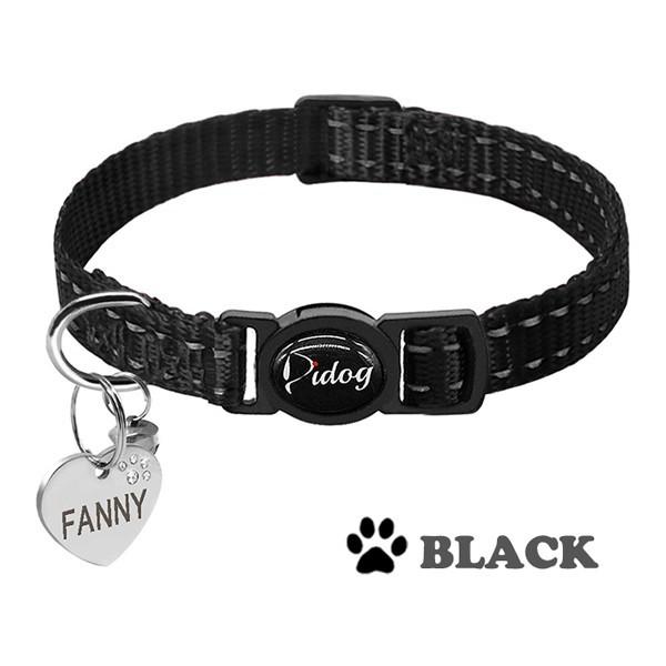 猫 首輪 名前入り 迷子札 夜光る おしゃれ かわいい 安全バックル 猫用