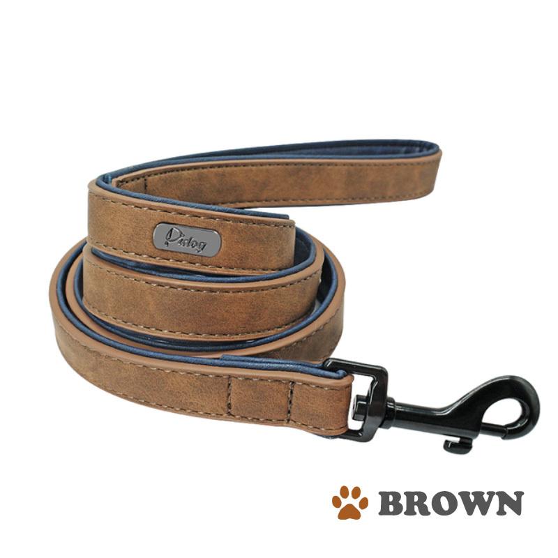 犬 リード(単品) PUレザー SM〜L 2サイズおしゃれ 迷子札首輪(別売