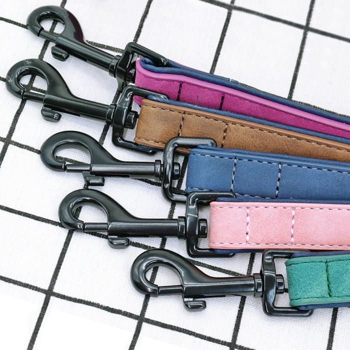 犬 リード(単品) PUレザー SM〜L 2サイズおしゃれ 迷子札首輪(別売