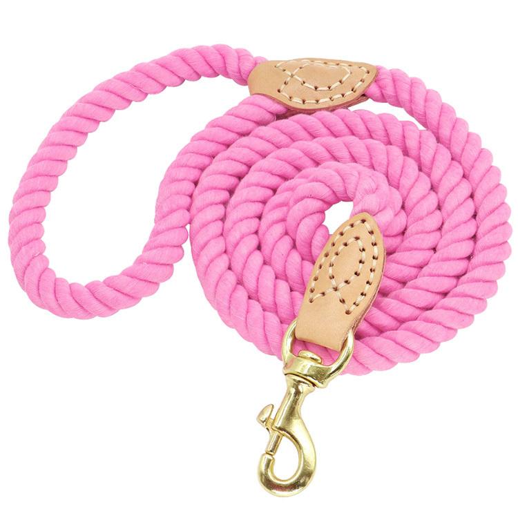 犬 リード ロープ 手作り ハンドメイド 自然素材 低アレルギー性 天然コットン 綿 本革 リアルレザー ゴールド 丈夫 かわいい おしゃれ 小型犬 中型犬 大型犬 Pe Grace Yahoo 店 通販 Yahoo ショッピング