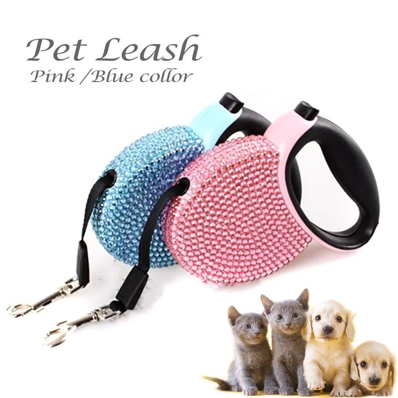 犬用リード キラキラ 伸縮リード 巻き取り式 ラインストーン 伸縮式 3m 姫系 おしゃれ かわいい セレブ 荷重約40kg 小 中型犬猫対応 ピンク ブルー Pe Grace Yahoo 店 通販 Yahoo ショッピング
