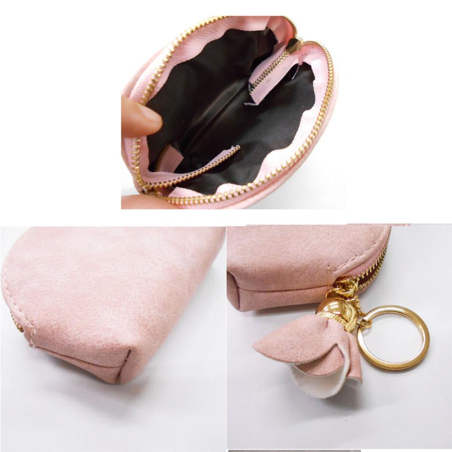 ポーチ　ミニポーチ　キーホルダー　メイクポーチ ミニポーチ 花チャーム ストラップ ／ピンク／レディース コスメポーチ